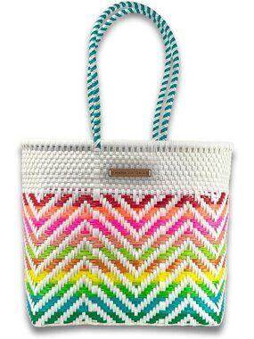 Handwoven Mexican Tote Bag | Waterproof Multicolor Woven Market & Beach Bag